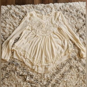 Altar'd State Elegant Cream Lace Women's Top